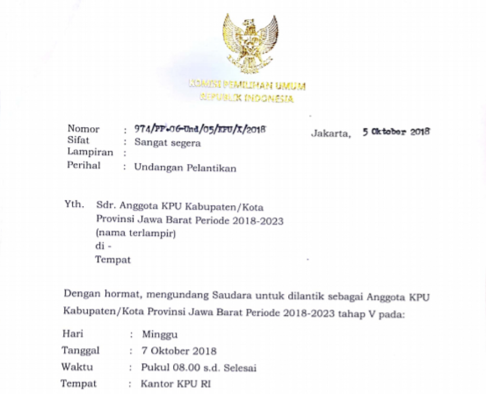 5 Calon Komisioner KPUD Cianjur Bakal Dilantik Hari Ini