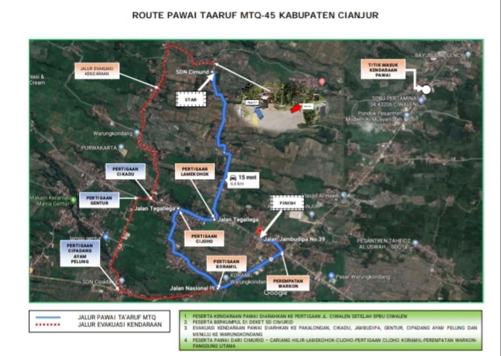 Ini Route Kegiatan Pawai Ta