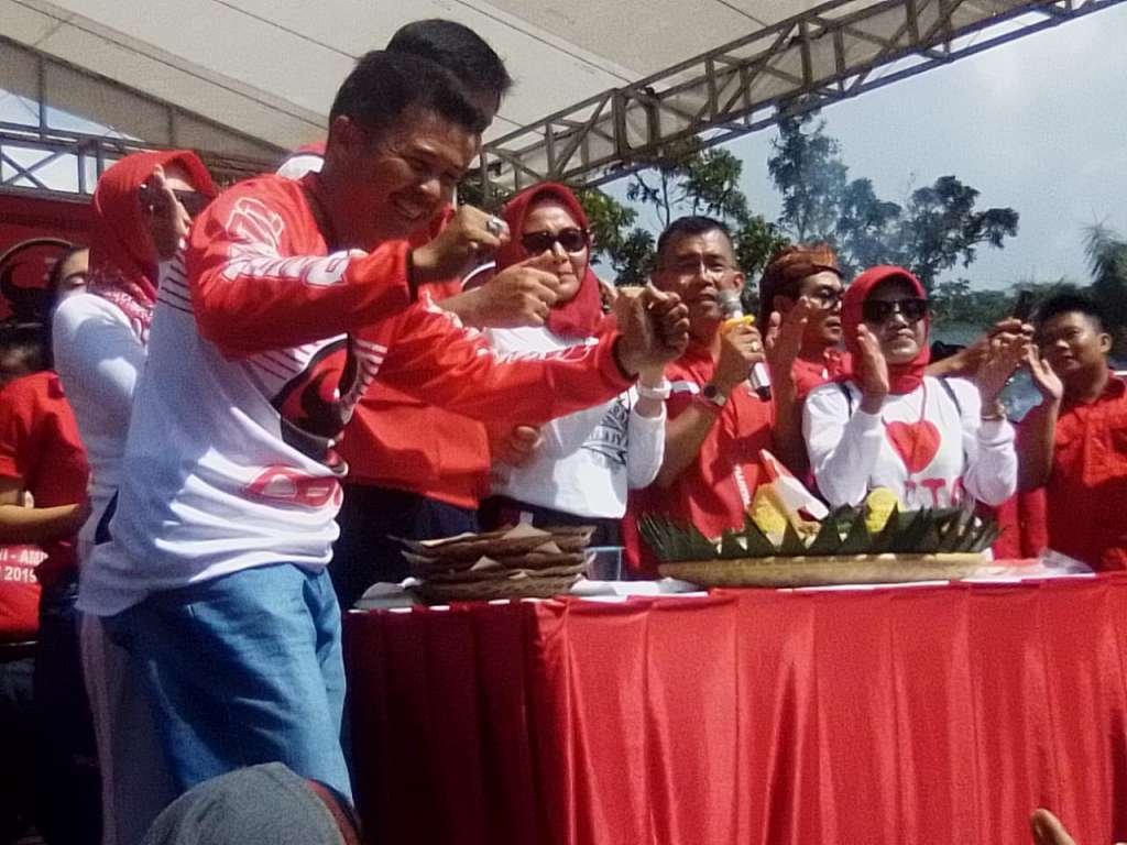 Hut PDIP Ke 46 Cianjur, Lapangan Taman Prawatasari di Padati Ribuan Kader Partai