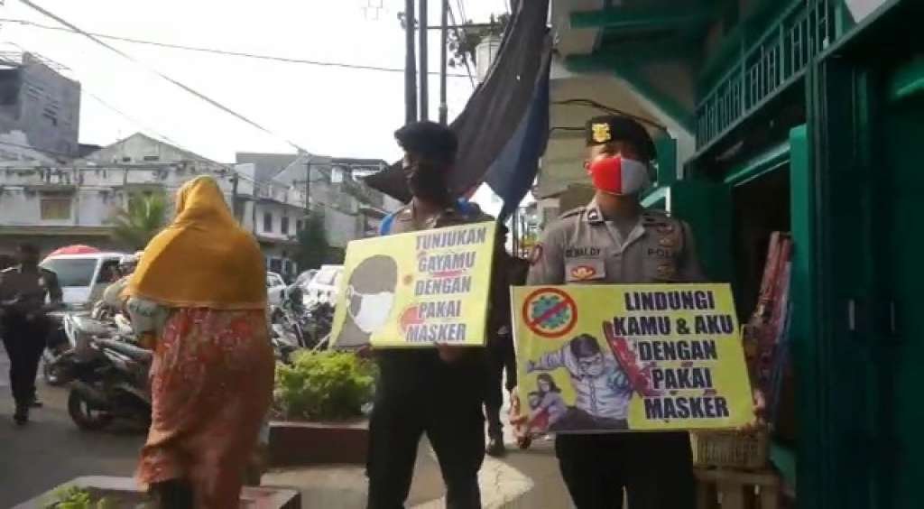 Sat Sabhara Polres Cianjur, Kampanyekan Protokol Kesehatan