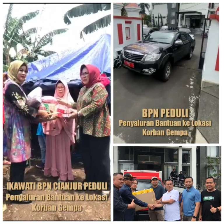 BPN Cianjur Kompak, Bantu Warga Terdampak Gempa Bumi