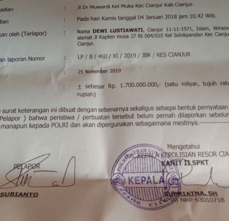 Orang Terdekat Plt Bupati Cianjur yang Dipolisikan Ternyata Adik Kandungnya