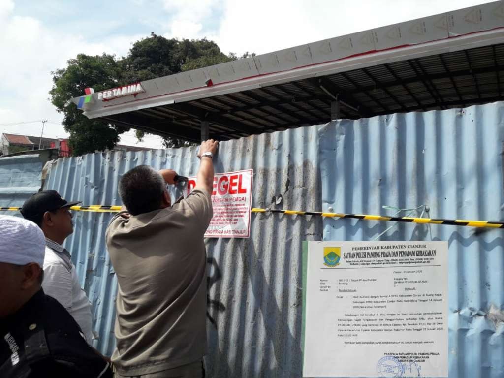 Pemkab Cianjur Segel SPBU PT Hisyam Utama