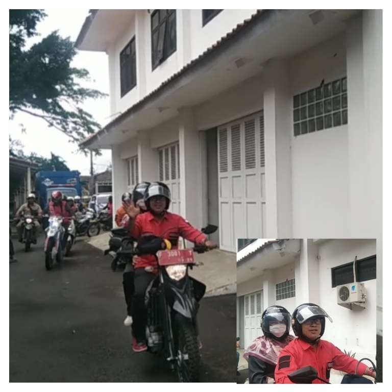 Bonceng wAnita, Bupati Cianjur Tinjau Korban Gempa Naik Kendaraan Roda Dua